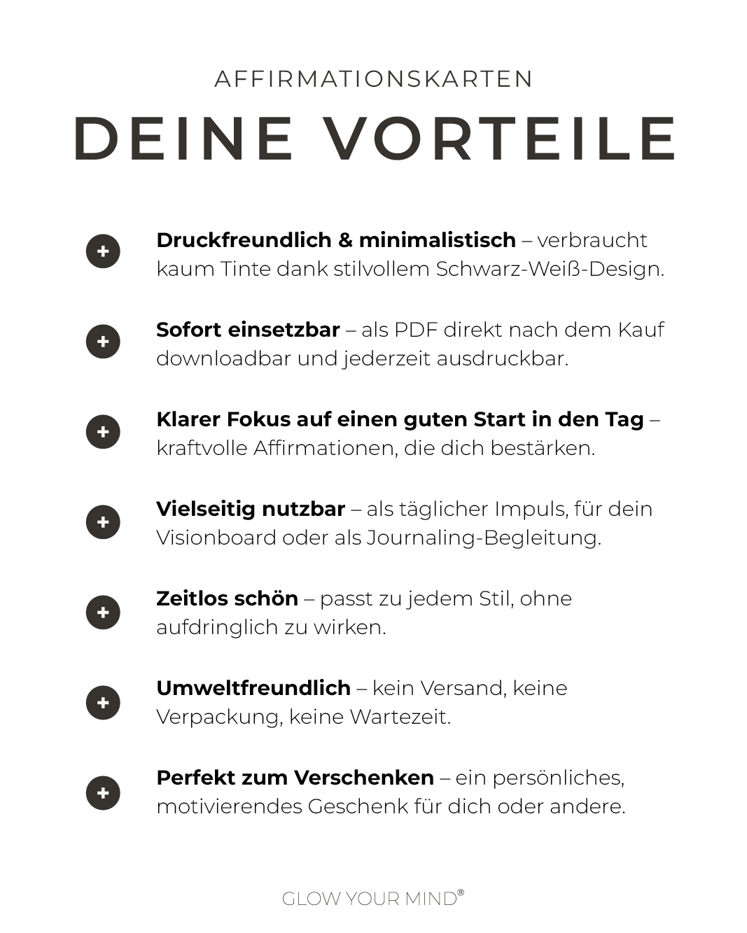 "Morgenroutine" Affirmations-Kartenset zum Ausdrucken