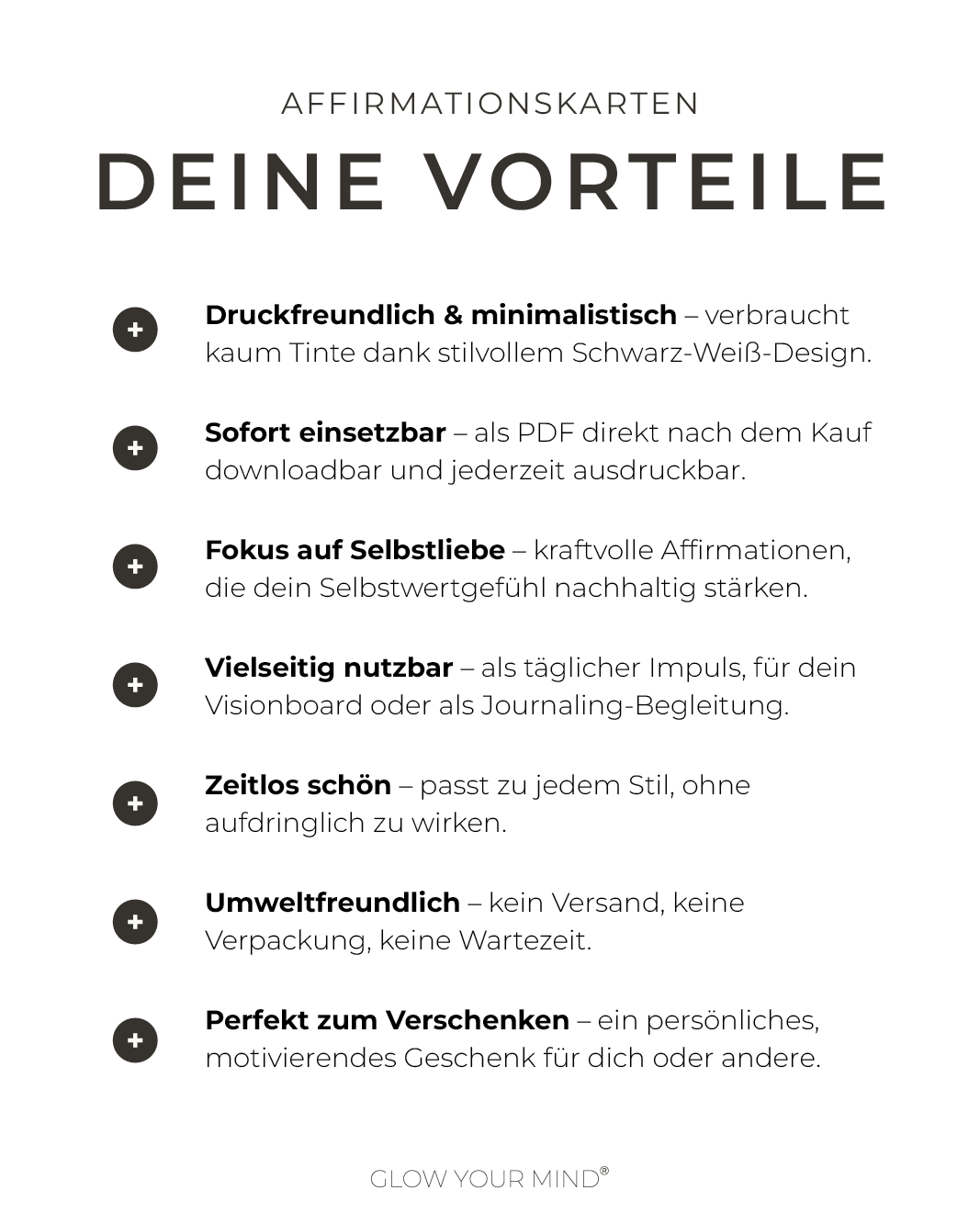 "Selbstliebe" Affirmations-Kartenset zum Ausdrucken