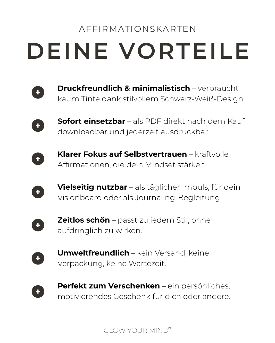 "Selbstvertrauen" Affirmations-Kartenset zum Ausdrucken