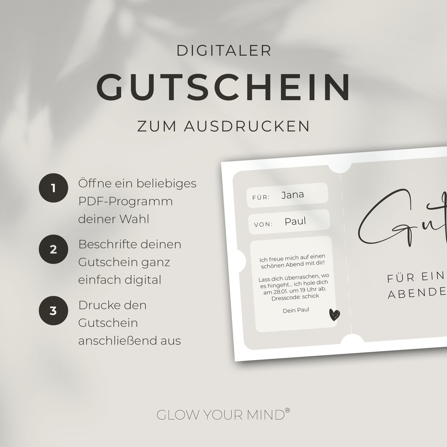 Gutscheinvorlage zum Ausdrucken