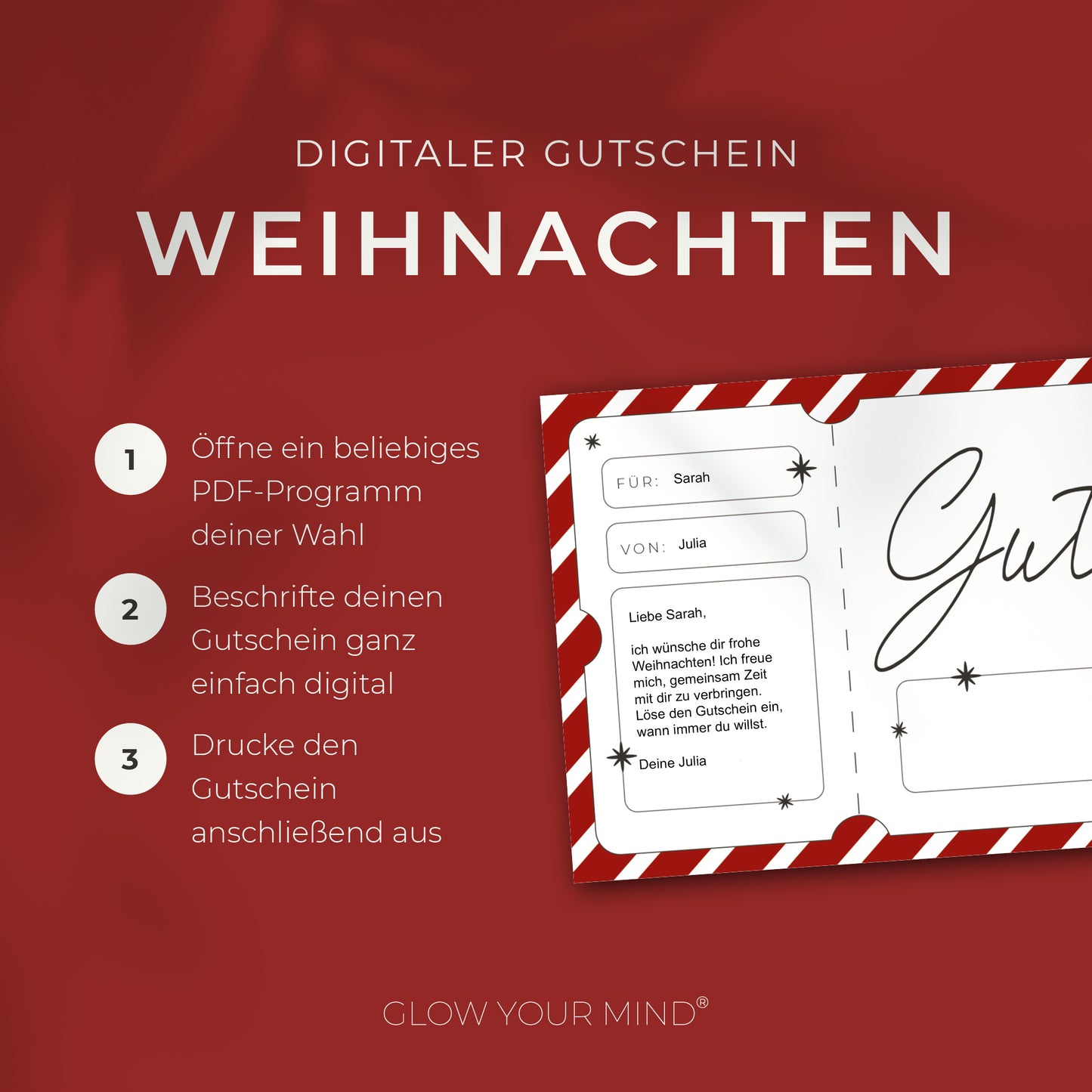 Weihnachtsgutschein zum Ausdrucken | Gutschein