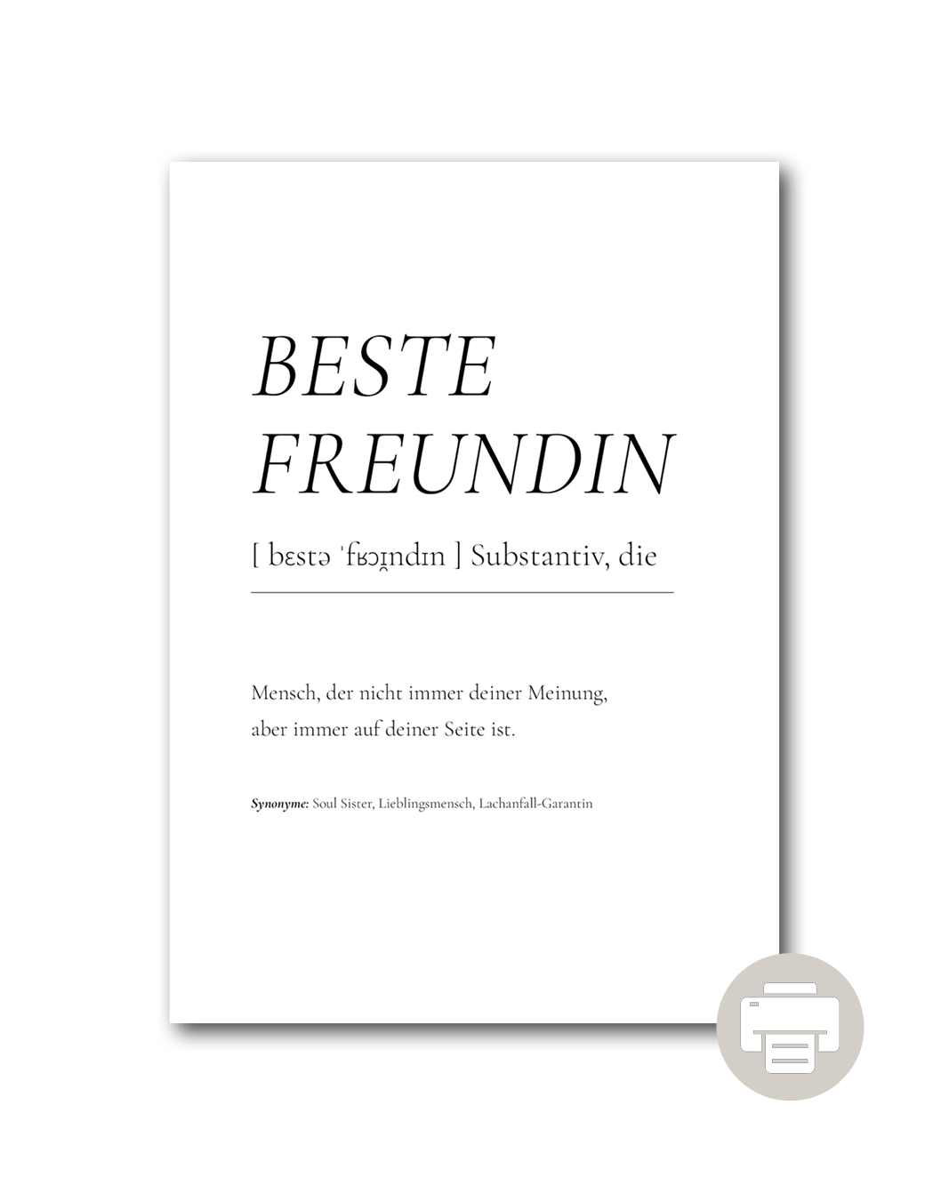 Poster "Beste Freundin"