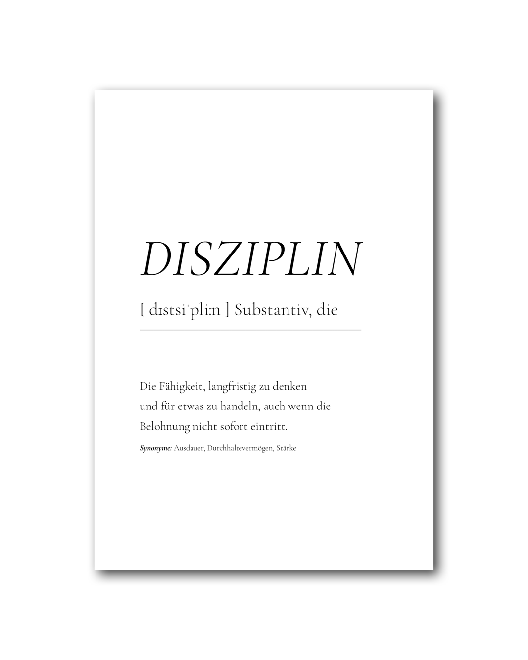 Poster "Disziplin"