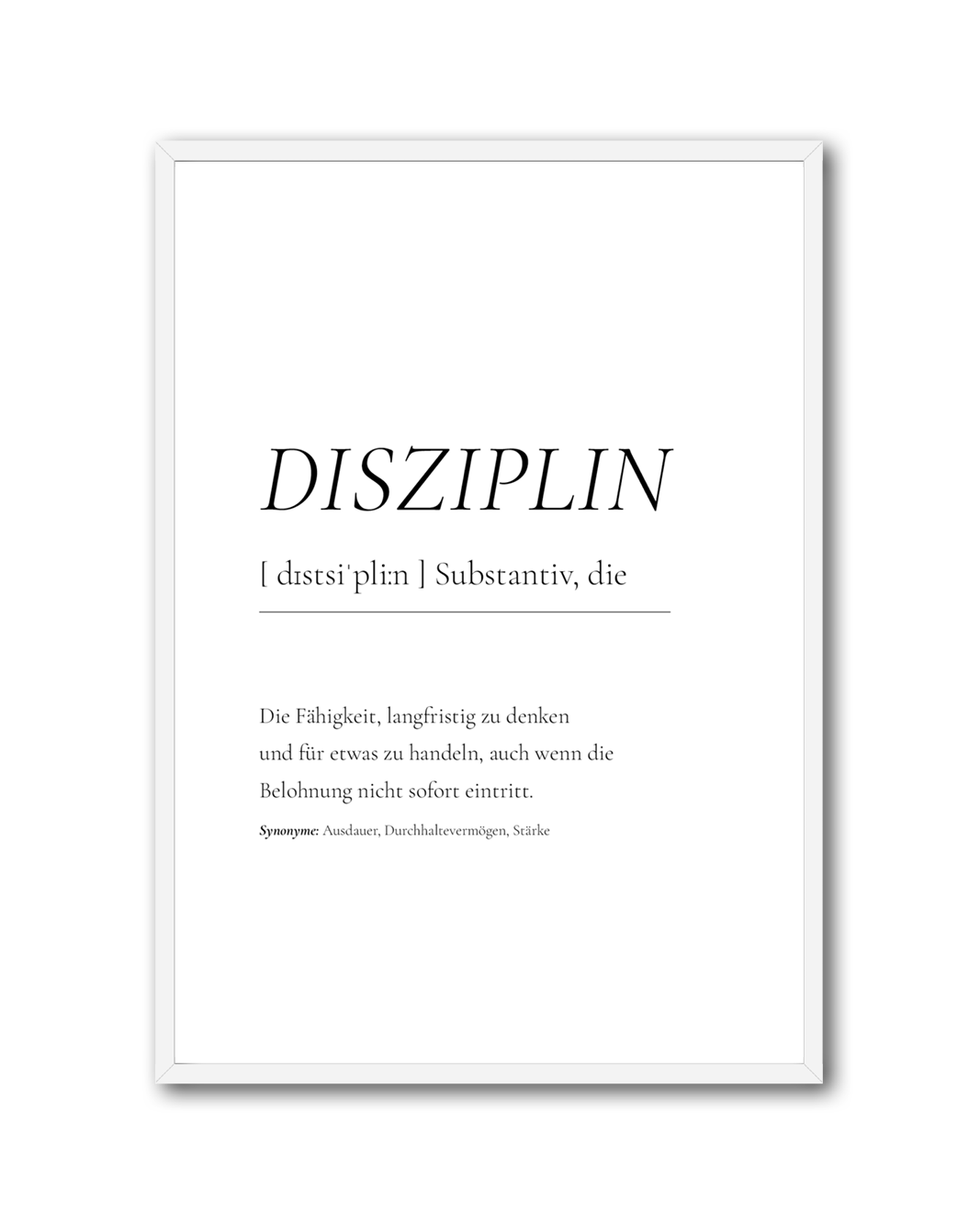 Poster "Disziplin"