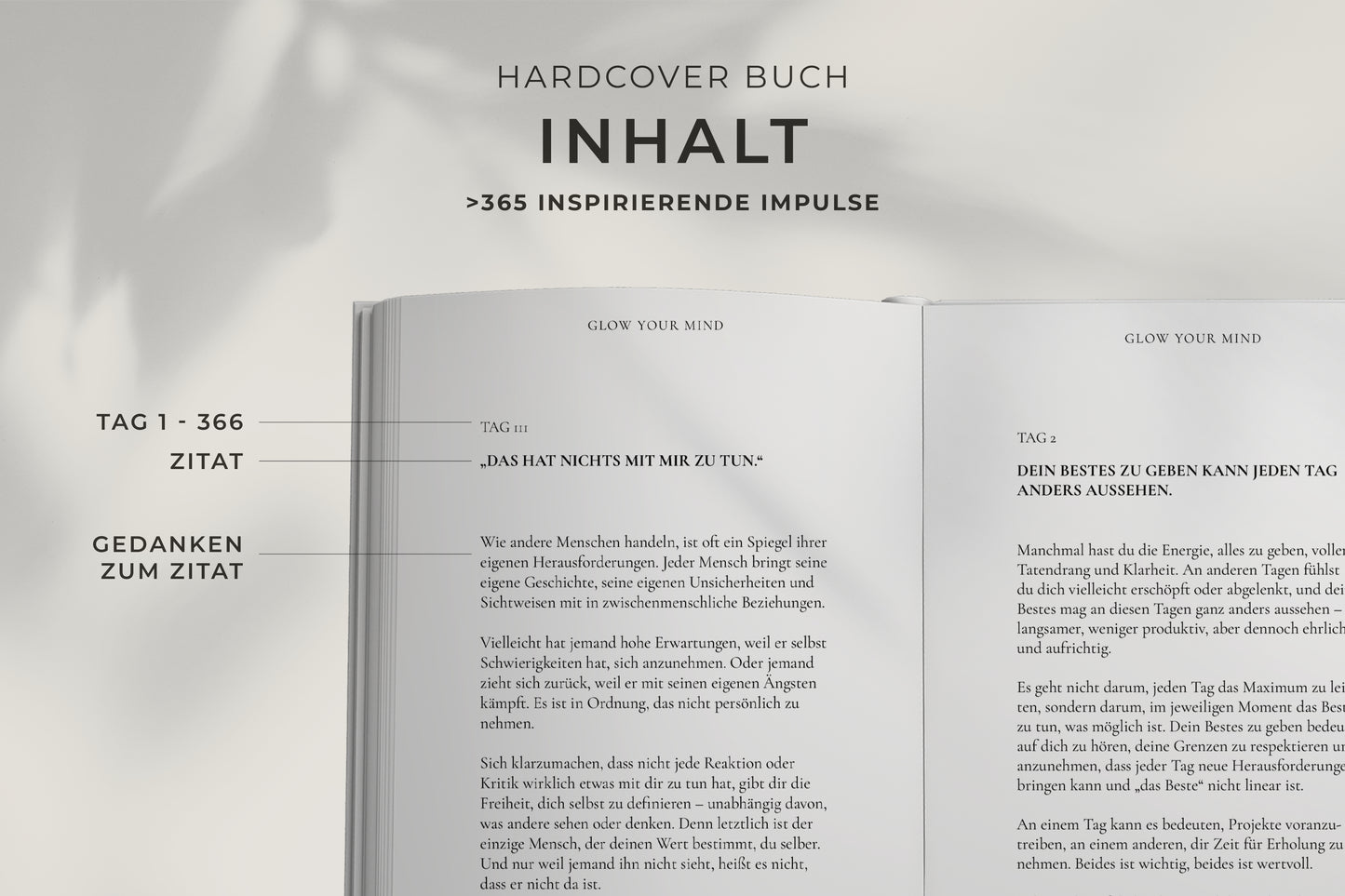 GLOW YOUR MIND – Das One-Chapter-A-Day-Buch