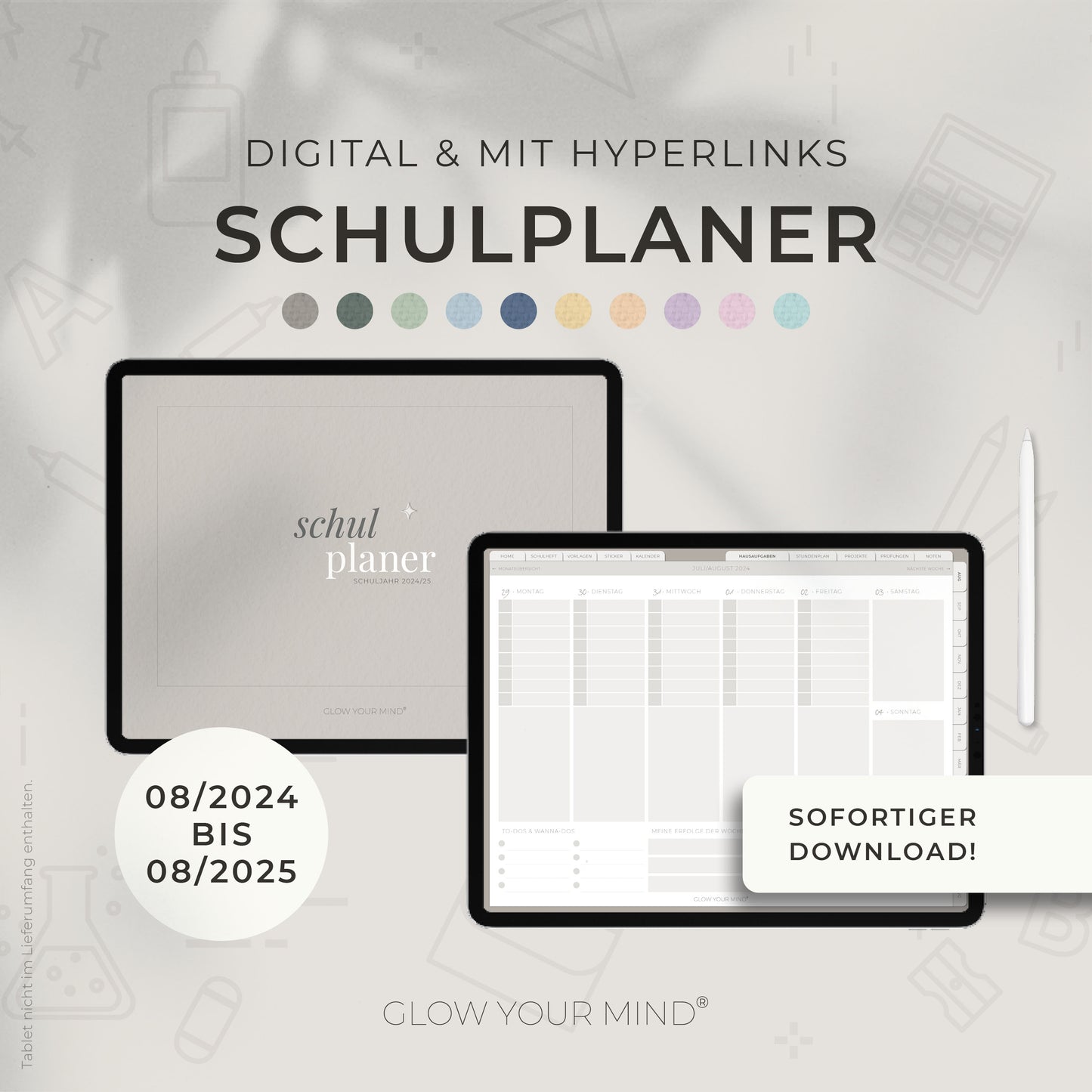 Digitaler Schülerkalender | Schulplaner 2024/2025 für Tablets