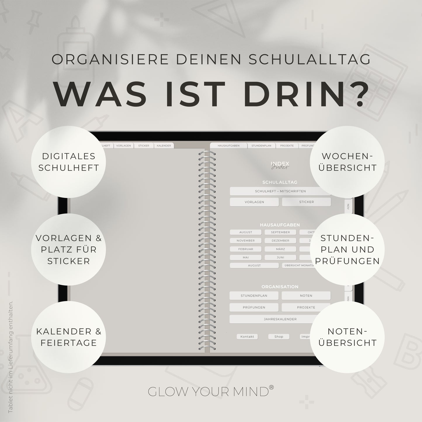 Digitaler Schülerkalender | Schulplaner 2025/2026 für Tablets