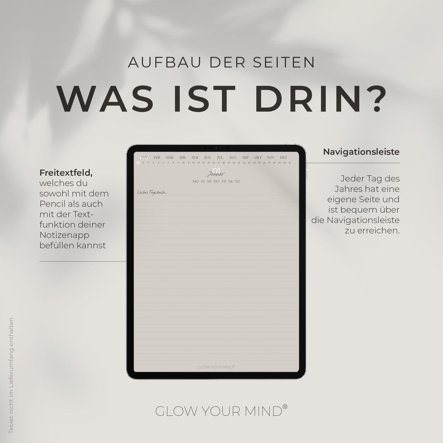 Digitales Tagebuch FREITEXT für Tablets [ undatiert ]