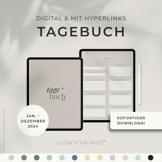 Digitales Tagebuch 2024 | Dankbarkeitsbuch | für Tablets