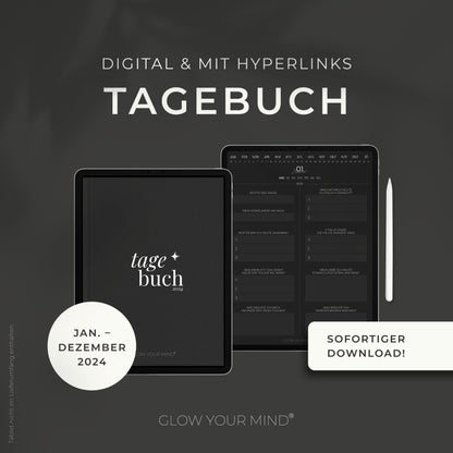 Digitales Tagebuch 2024 | Dankbarkeitsbuch | für Tablets