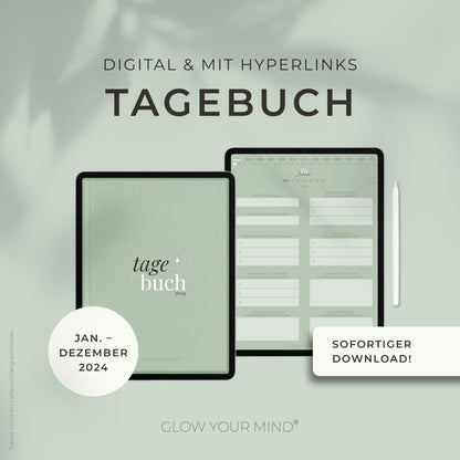 Digitales Tagebuch 2024 | Dankbarkeitsbuch | für Tablets