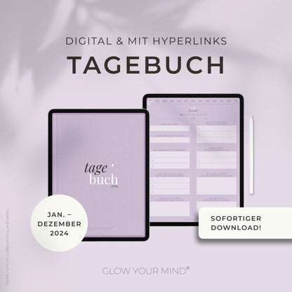 Digitales Tagebuch 2024 | Dankbarkeitsbuch | für Tablets