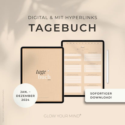 Digitales Tagebuch 2024 | Dankbarkeitsbuch | für Tablets