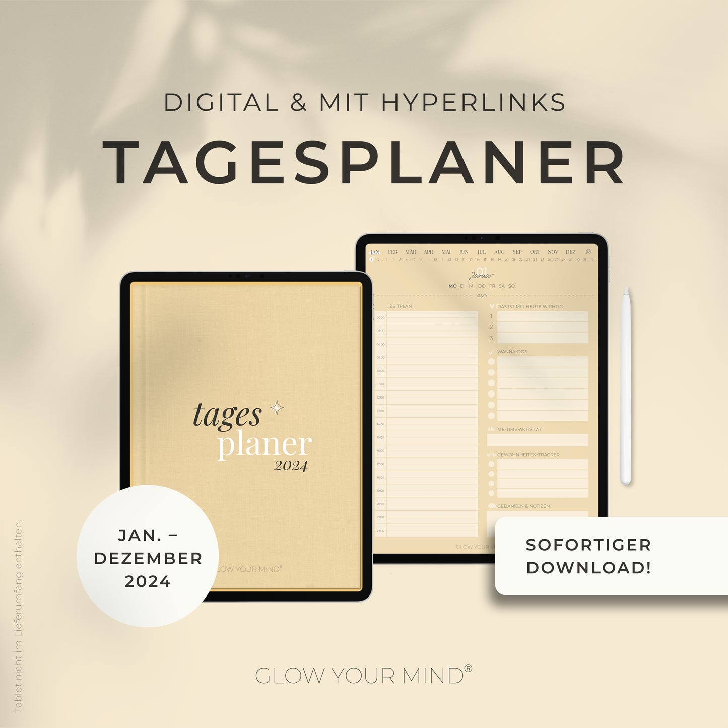 Digitaler Tagesplaner 2024 | für Tablets