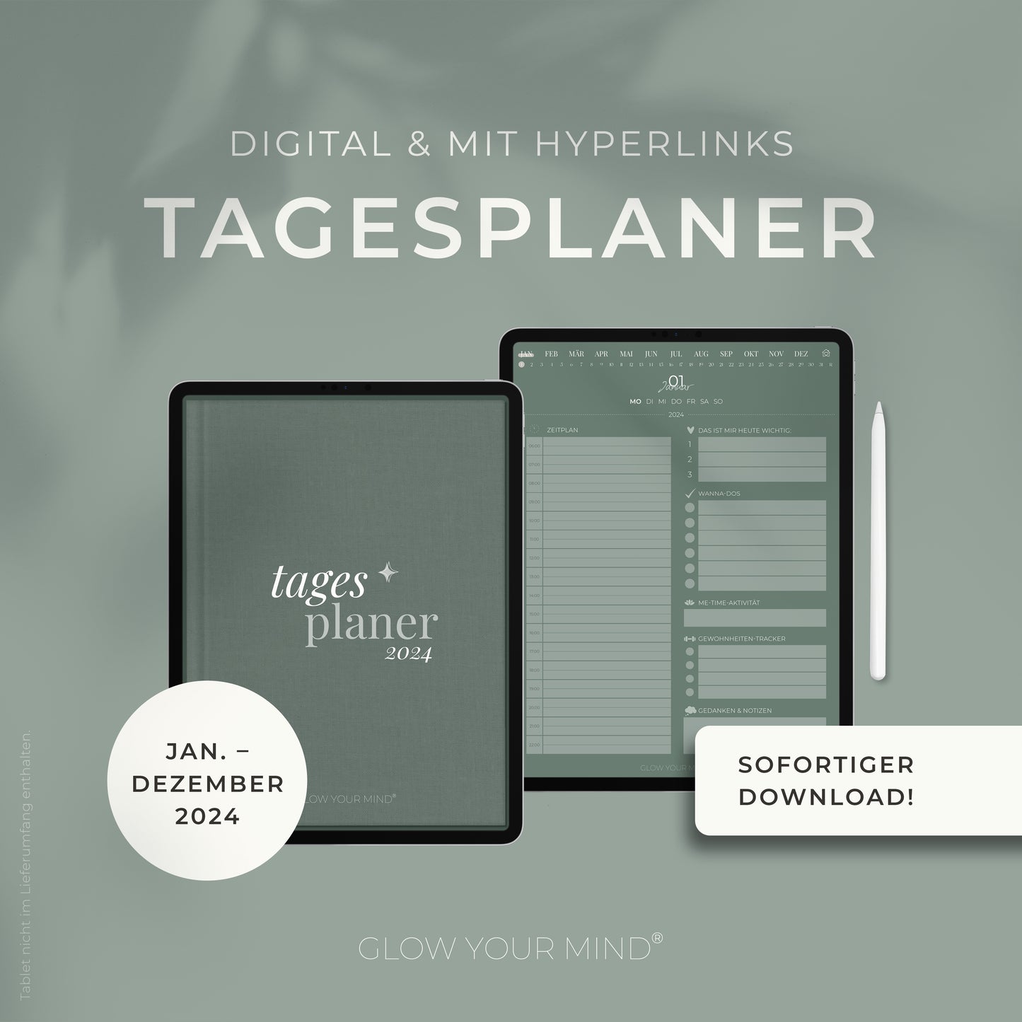 Digitaler Tagesplaner 2024 | für Tablets