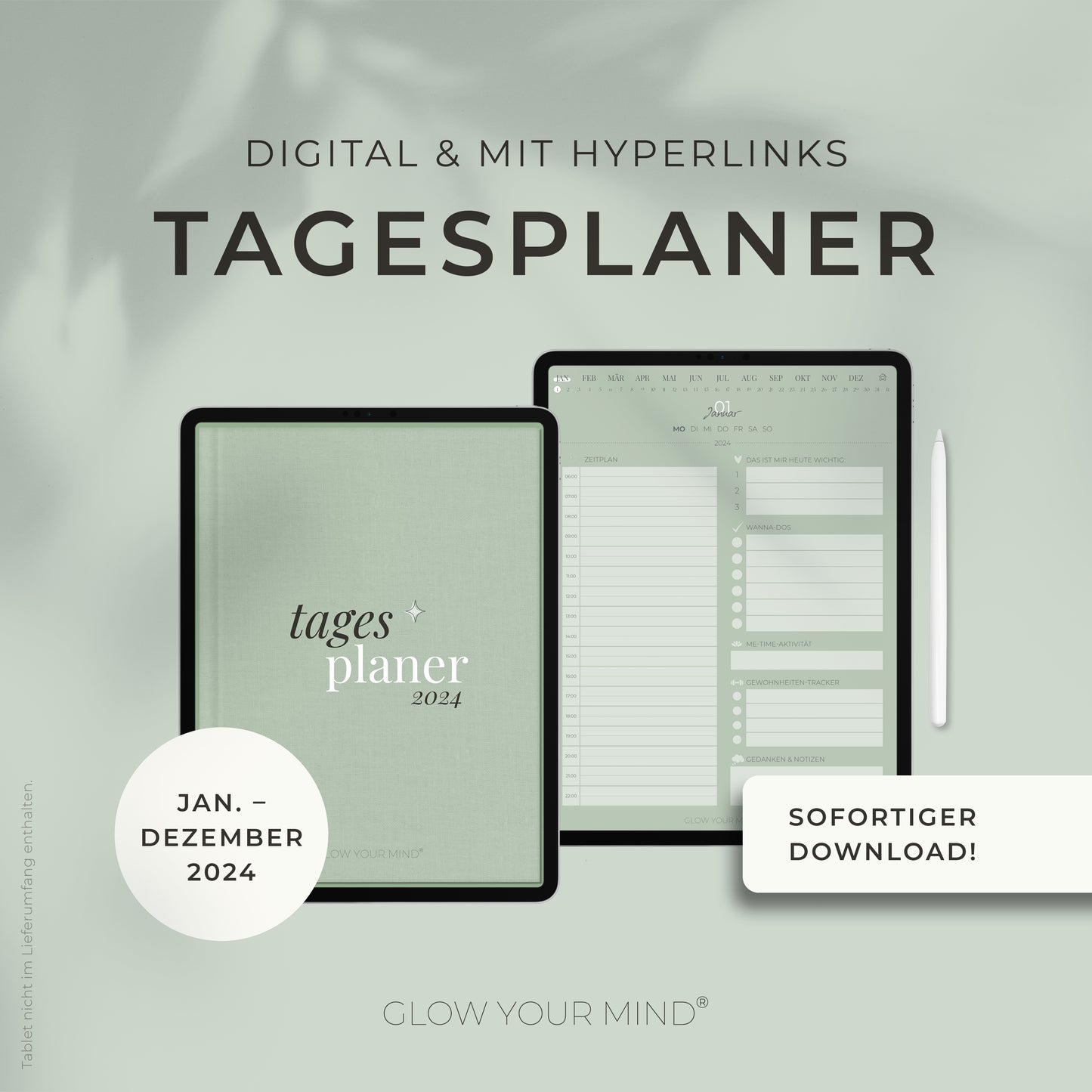 Digitaler Tagesplaner 2024 | für Tablets