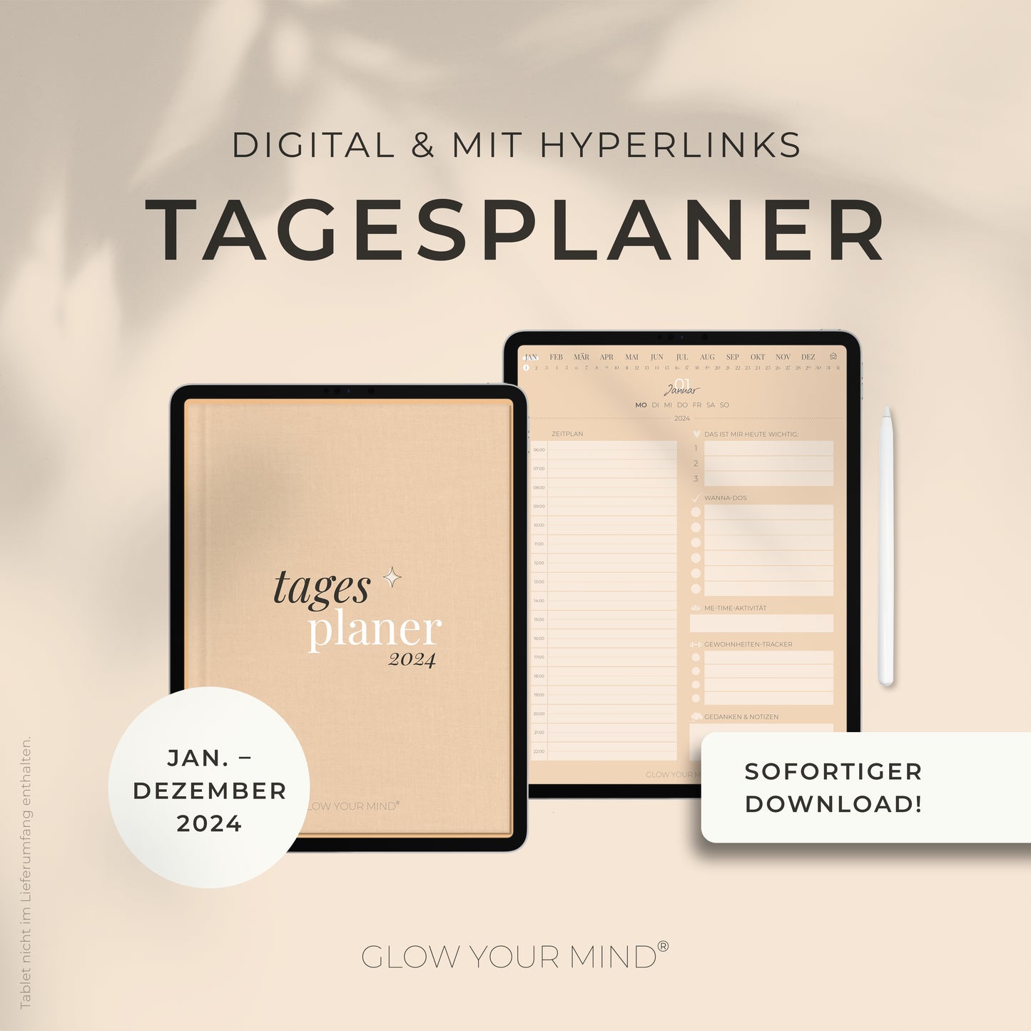 Digitaler Tagesplaner 2024 | für Tablets