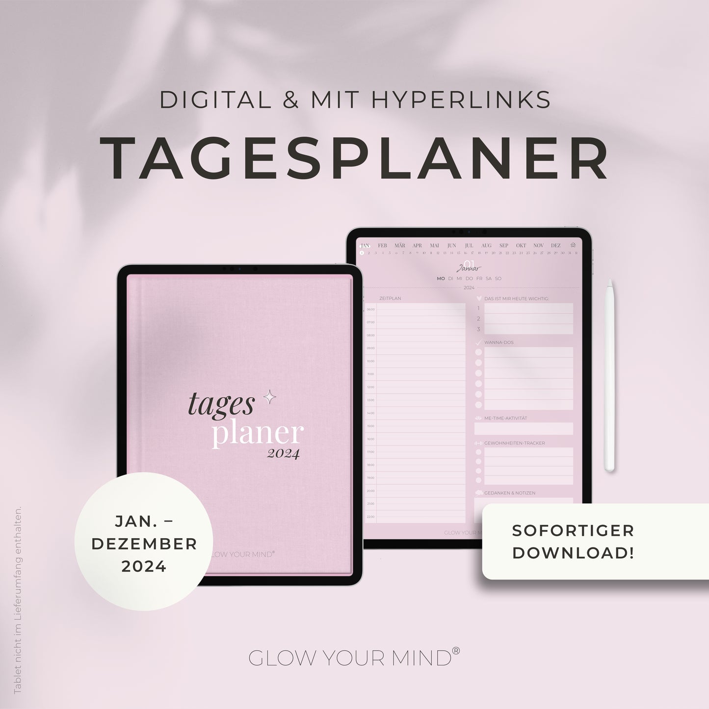 Digitaler Tagesplaner 2024 | für Tablets