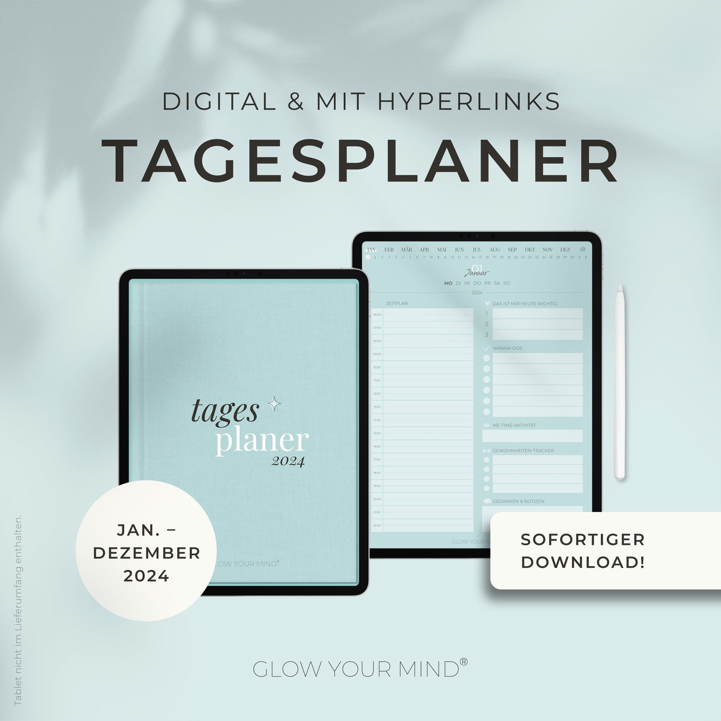 Digitaler Tagesplaner 2024 | für Tablets