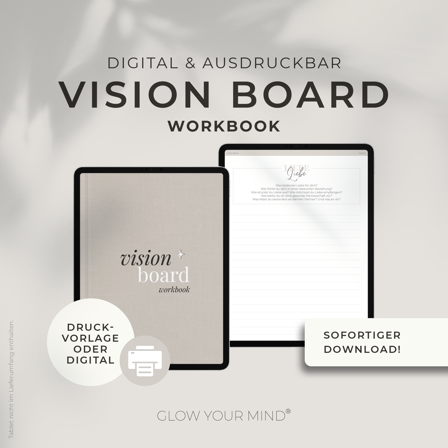 Vision Board Workbook ✨ Vorlage Template Digital