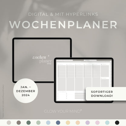 Digitaler Wochenplaner 2024 | für Tablets