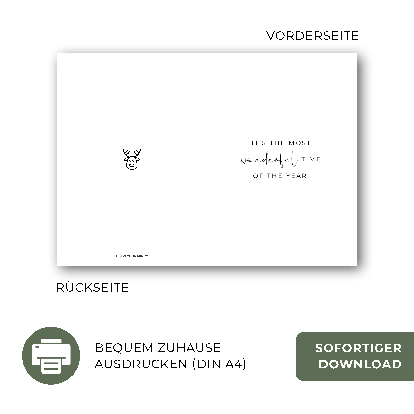 40+ Weihnachtskarten zum Ausdrucken (Schwarz-Weiß)