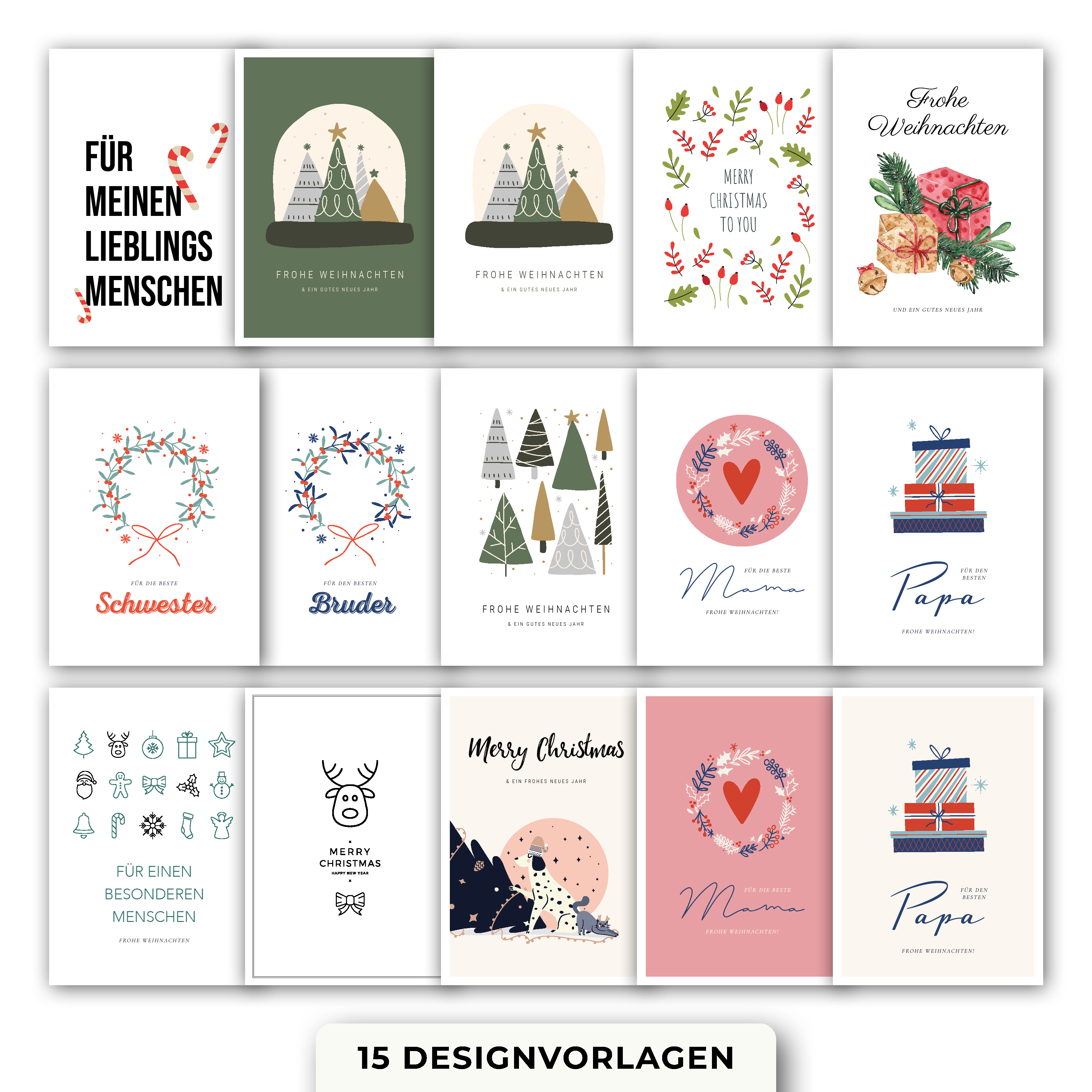 Weihnachtskarten zum Ausdrucken