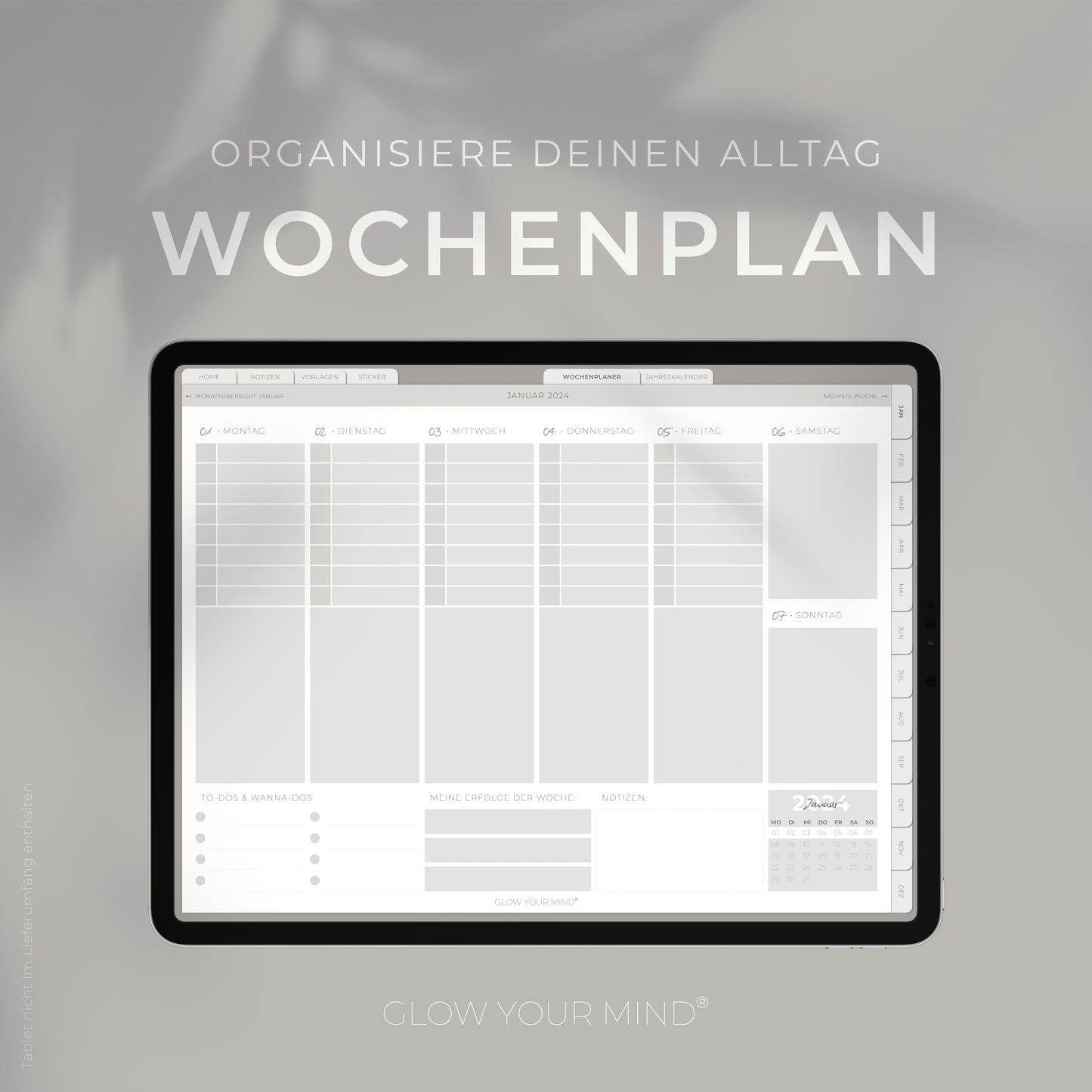 Digitaler Wochenplaner 2024 | für Tablets