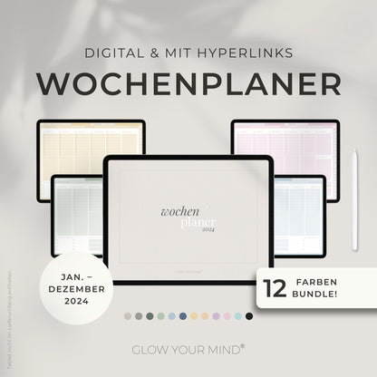 Digitaler Wochenplaner 2024 | für Tablets