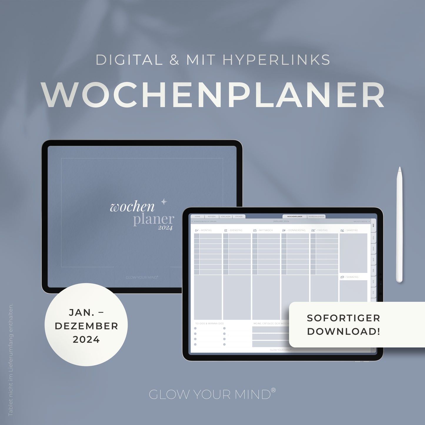 Digitaler Wochenplaner 2024 | für Tablets