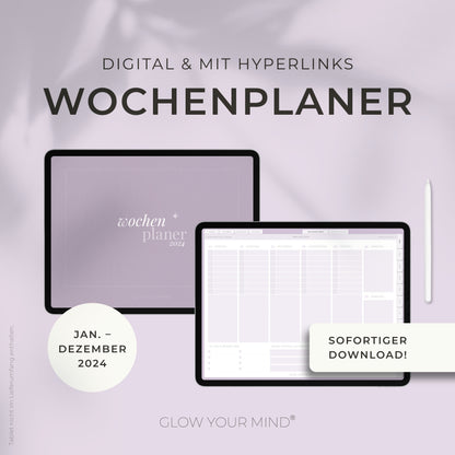 Digitaler Wochenplaner 2024 | für Tablets