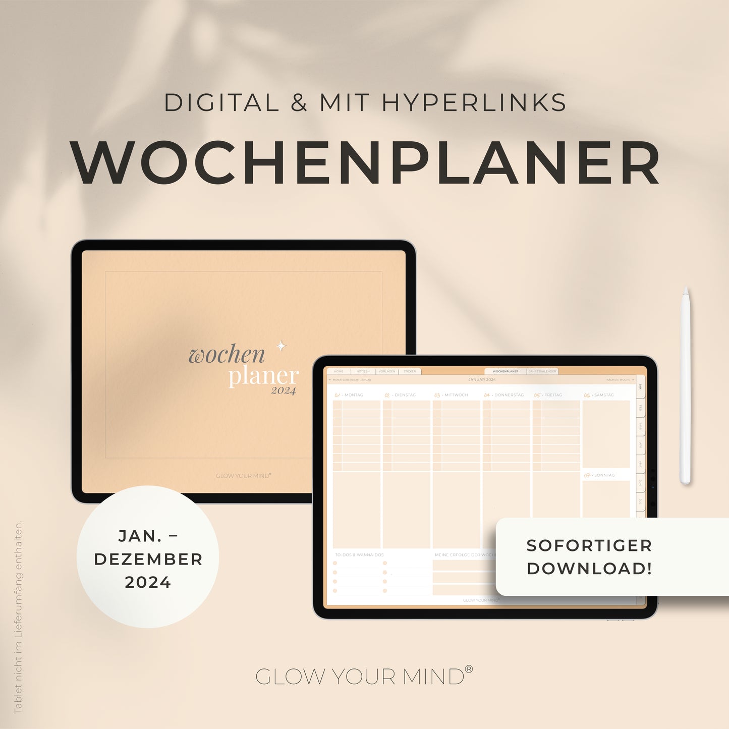 Digitaler Wochenplaner 2024 | für Tablets