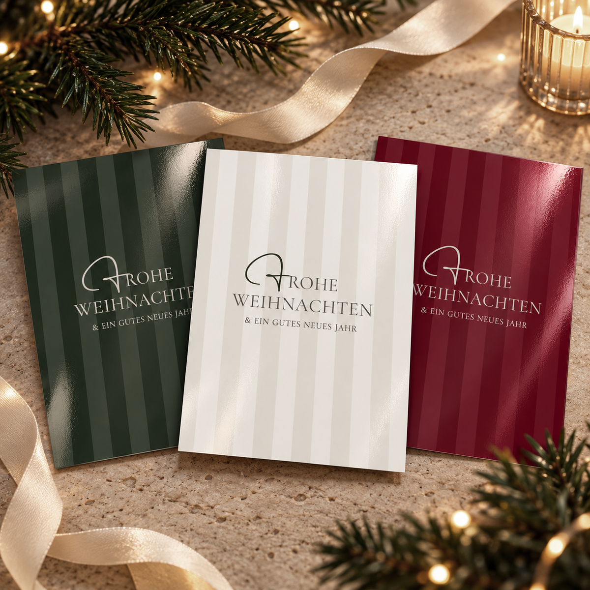 3er-Postkarten-Set „Frohe Weihnachten"