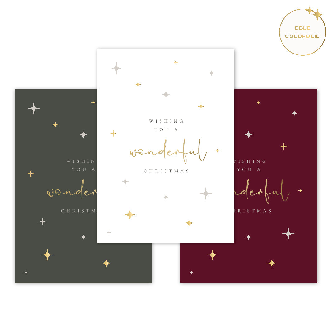 3er-Postkarten-Set „Wonderful"